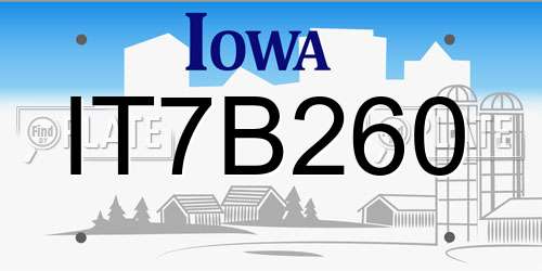 IT7B260 Iowa License Plate