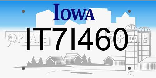 IT7I460 Iowa License Plate