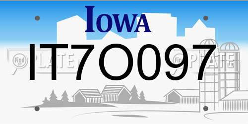 IT7O097 Iowa License Plate