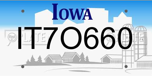 IT7O660 Iowa License Plate