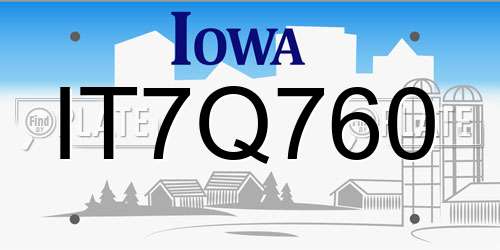 IT7Q760 Iowa License Plate