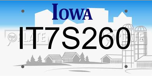 IT7S260 Iowa License Plate