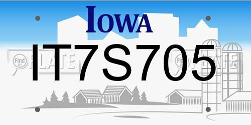 IT7S705 Iowa License Plate