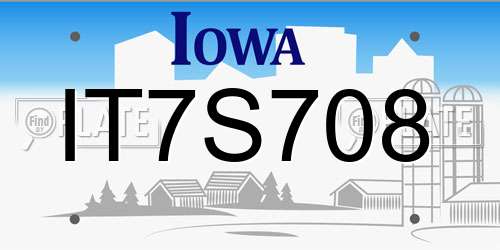 IT7S708 Iowa License Plate