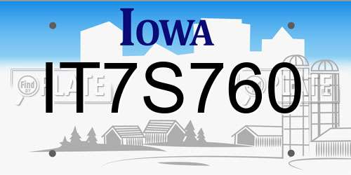 IT7S760 Iowa License Plate