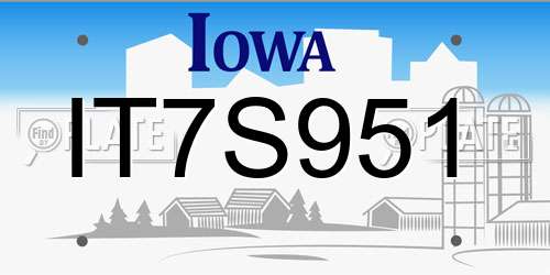 IT7S951 Iowa License Plate