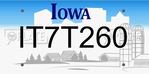 IT7T260 Iowa License Plate