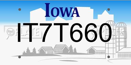 IT7T660 Iowa License Plate