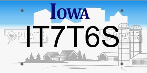 IT7T6S Iowa License Plate