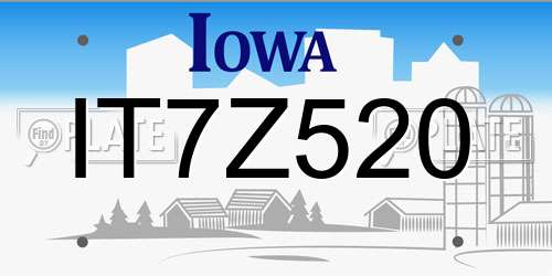 IT7Z520 Iowa License Plate