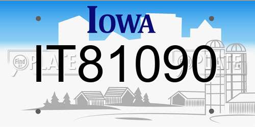 IT81090 Iowa License Plate