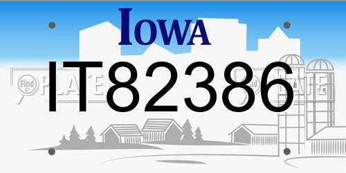 IT82386 Iowa License Plate