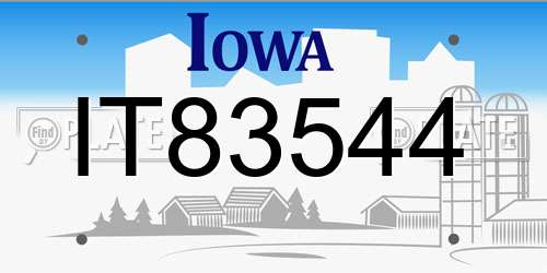 IT83544 Iowa License Plate