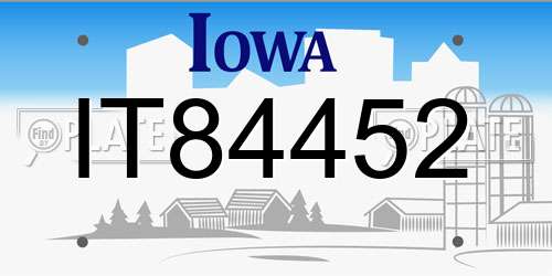 IT84452 Iowa License Plate