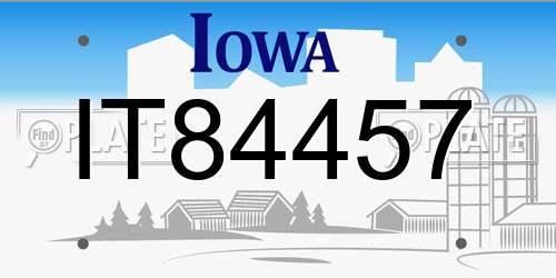 IT84457 Iowa License Plate