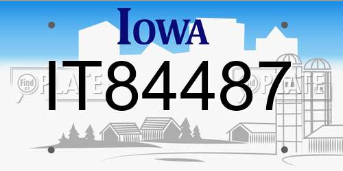 IT84487 Iowa License Plate