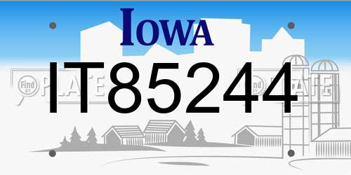 IT85244 Iowa License Plate