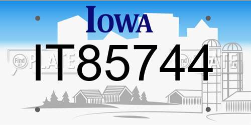 IT85744 Iowa License Plate