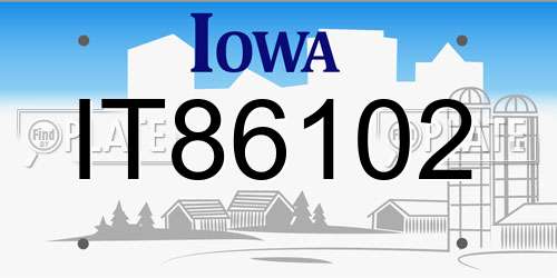 IT86102 Iowa License Plate