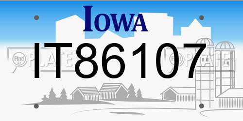 IT86107 Iowa License Plate