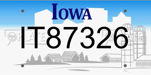 IT87326 Iowa License Plate