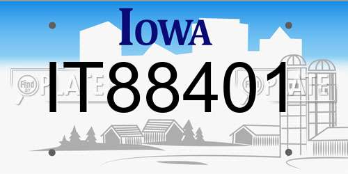 IT88401 Iowa License Plate