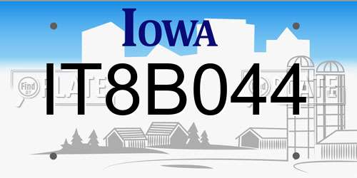 IT8B044 Iowa License Plate