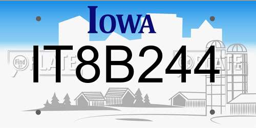 IT8B244 Iowa License Plate