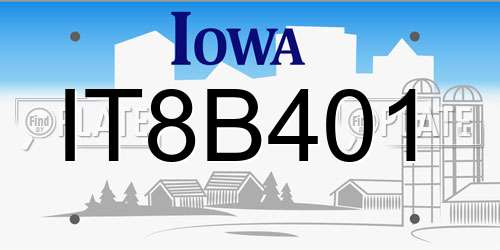 IT8B401 Iowa License Plate