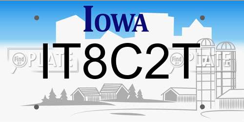 IT8C2T Iowa License Plate
