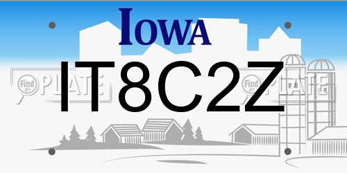IT8C2Z Iowa License Plate