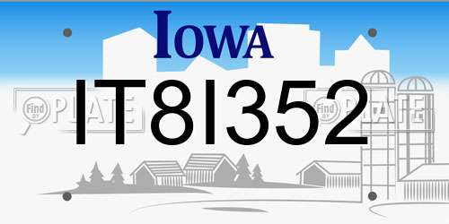 IT8I352 Iowa License Plate