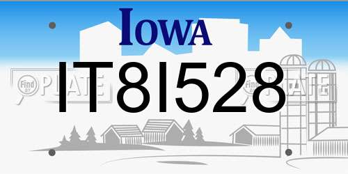 IT8I528 Iowa License Plate