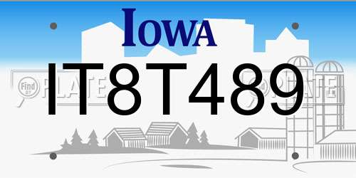IT8T489 Iowa License Plate