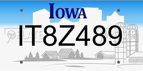 IT8Z489 Iowa License Plate