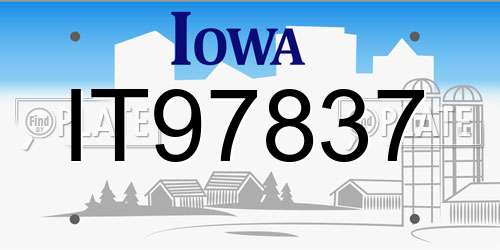 IT97837 Iowa License Plate