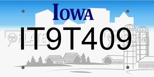 IT9T409 Iowa License Plate