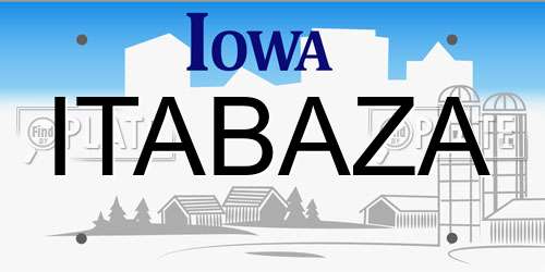 ITABAZA Iowa License Plate