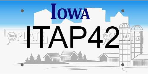 ITAP42 Iowa License Plate