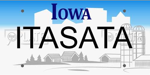 ITASATA Iowa License Plate