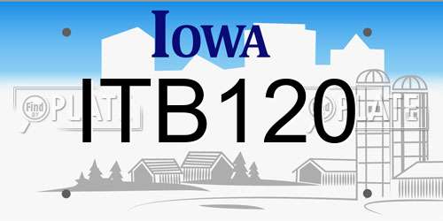 ITB120 Iowa License Plate
