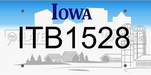 ITB1528 Iowa License Plate