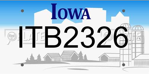 ITB2326 Iowa License Plate
