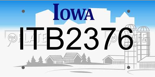 ITB2376 Iowa License Plate