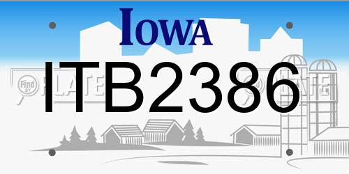 ITB2386 Iowa License Plate