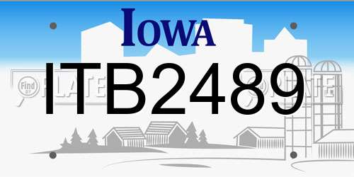 ITB2489 Iowa License Plate