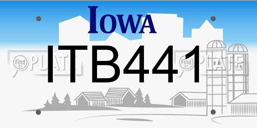 ITB441 Iowa License Plate