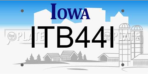 ITB44I Iowa License Plate