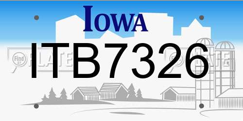 ITB7326 Iowa License Plate