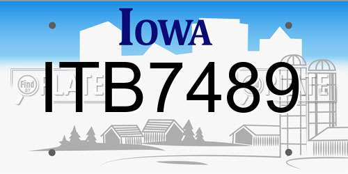 ITB7489 Iowa License Plate